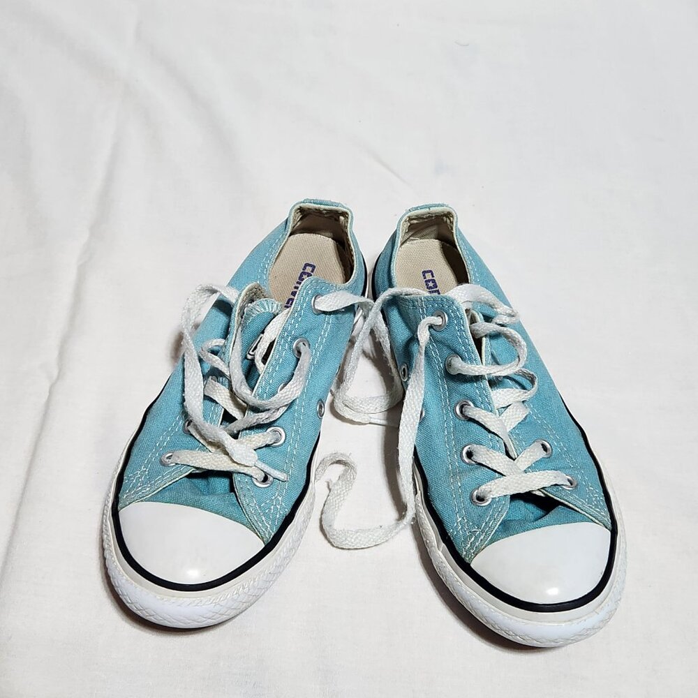 Girls’ Converse All Star Low‑Top Sneakers – Turquoise (Size 2)